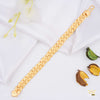 D cut with Leaf Pokel Gold Plated Braceletfor Men 