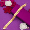 D cut with Leaf Pokel Gold Plated Braceletfor Men 