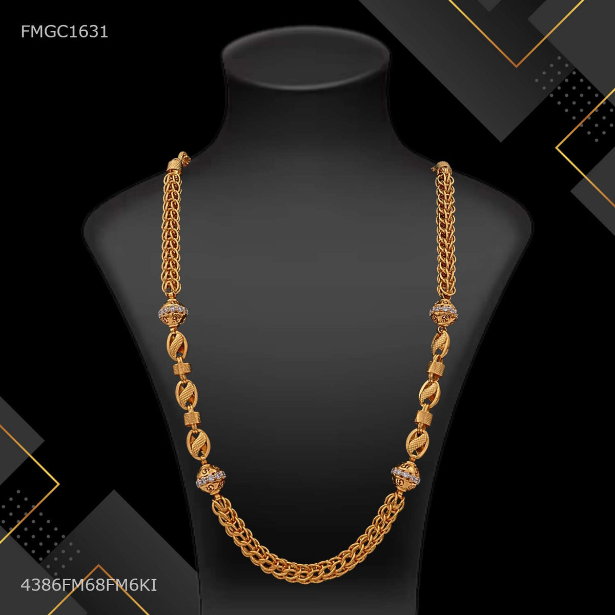 Designer AD Ball with Indo Gold plated chain For Man - FMGC1631