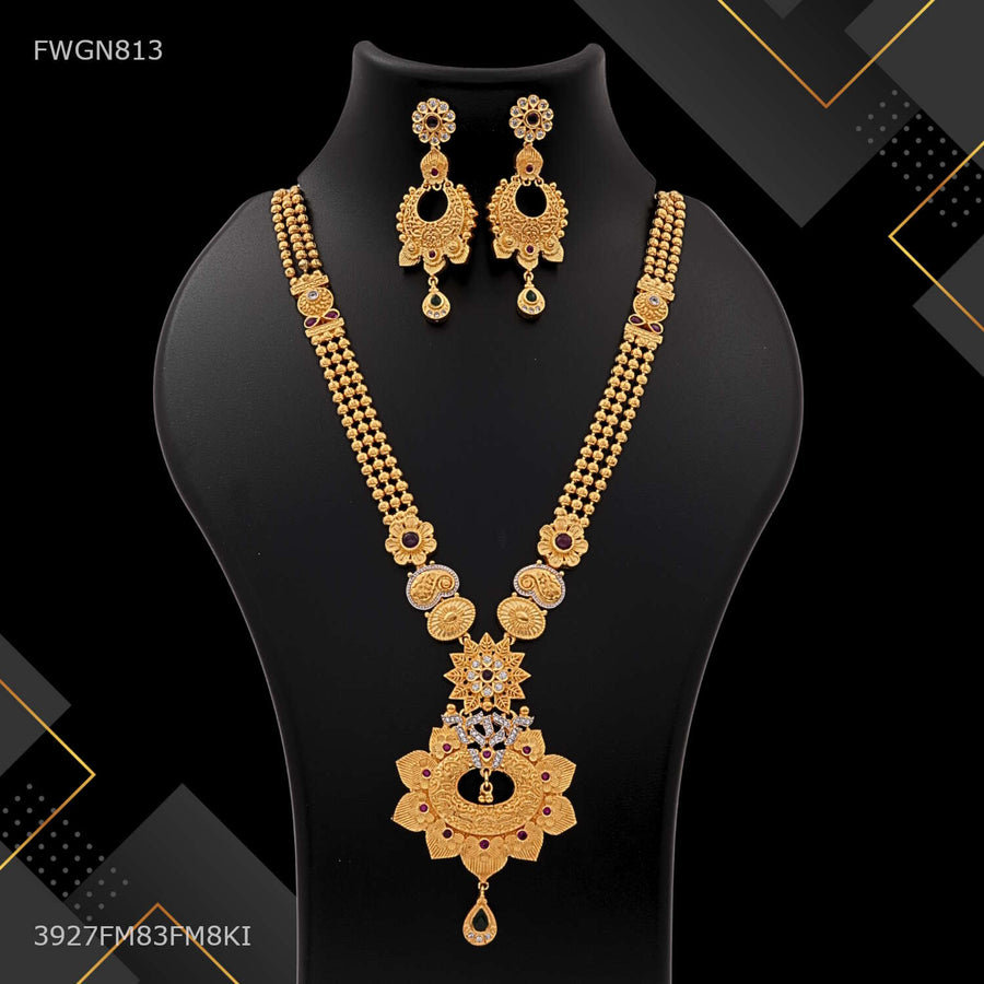 Designer AD Flower Shape Nacklace for women - FWGN813