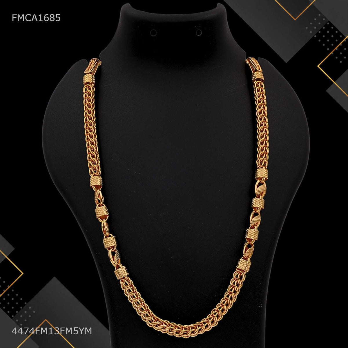 Designer Dot Pipe with Mini Lotus Indo Chain for Man - FMCA1685