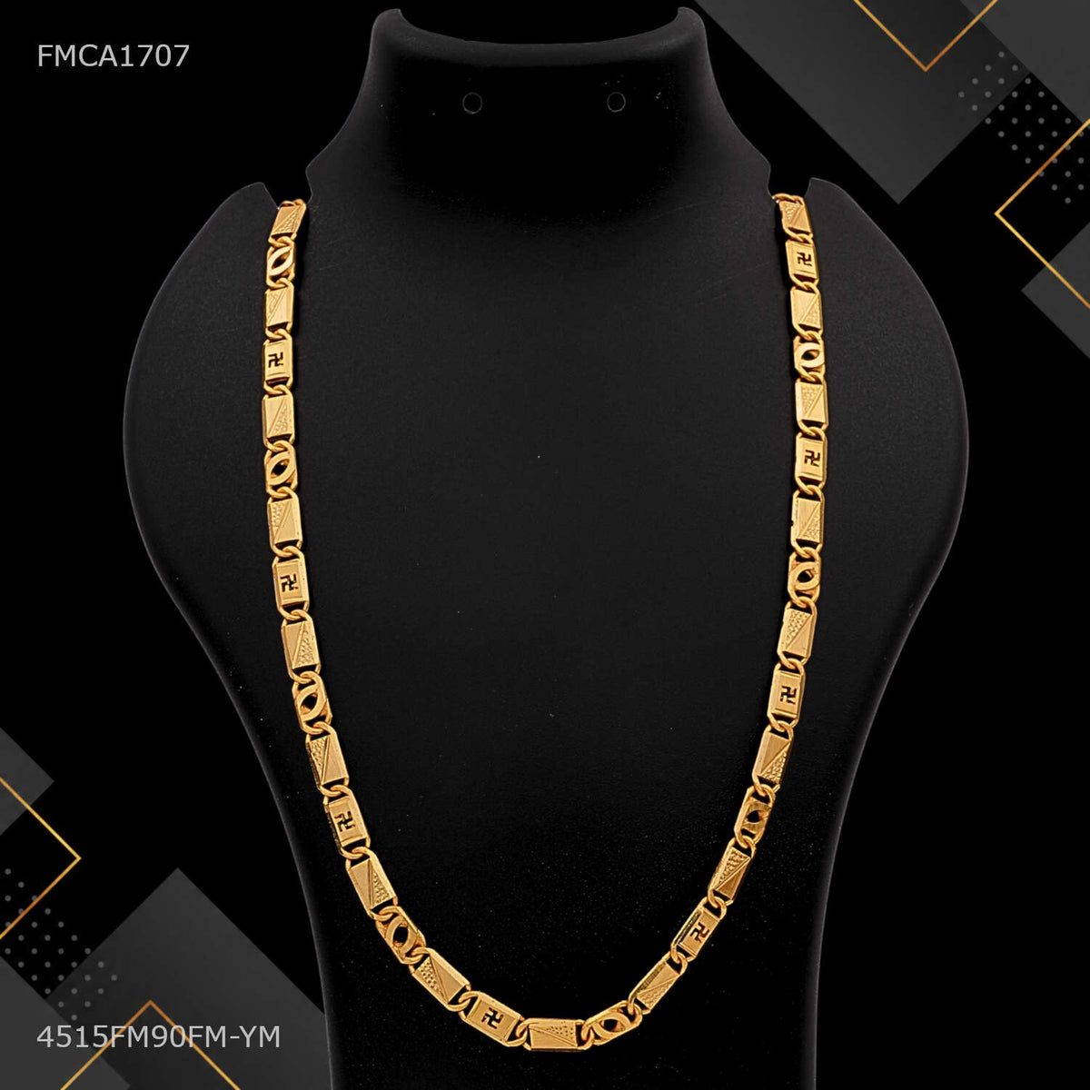 Designer Chok with Swastika Nawabi Chain for Man - FMCA1707
