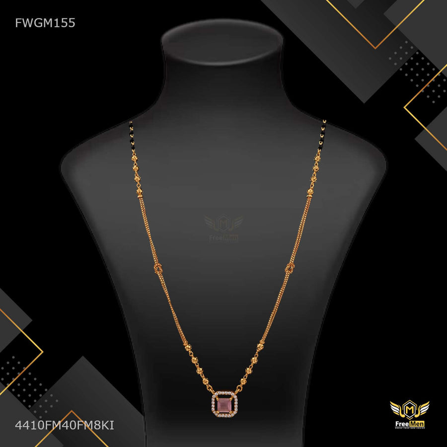 Designer Dokiya with Pink Stone Mangalsutra for women - FWGM155