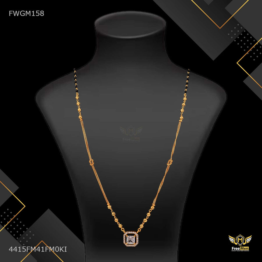 Designer Dokiya with White Stone Mangalsutra for women - FWGM158