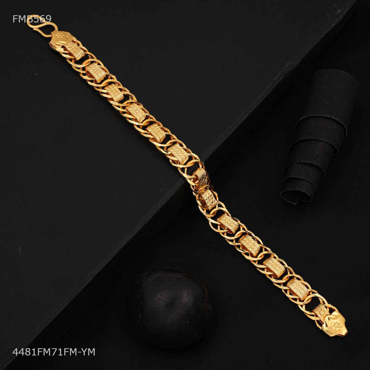 Designer Dual Ring with Flate Pipe Bracelet For Men - FMB569