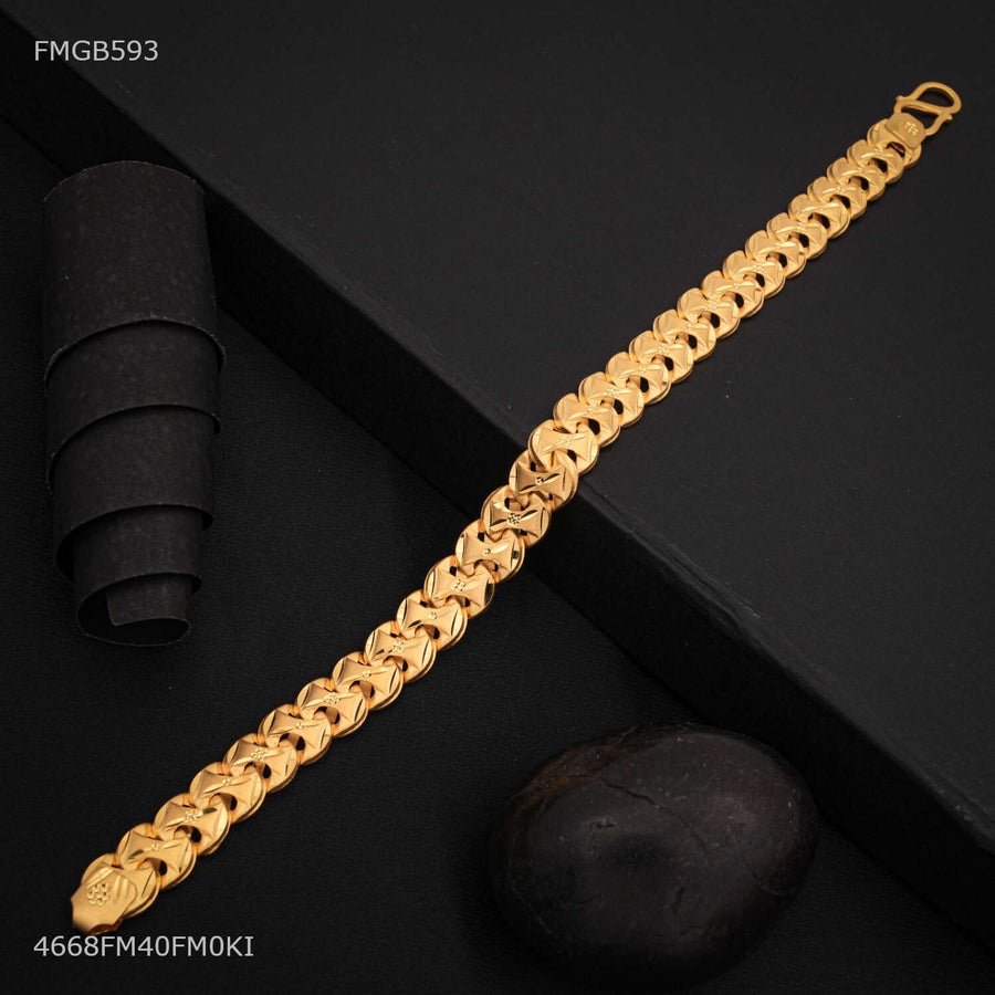 Designer Floral Leaf Fancy Link  Bracelet For Men - FMGB593