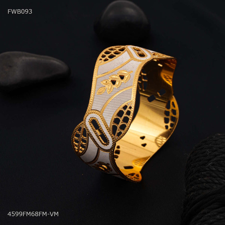 Designer Golden Leaf Elegance Bangles For Women - FWB093
