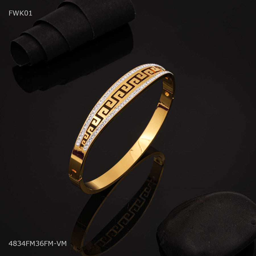 Designer Greek Key Golden kada for women -FWK01