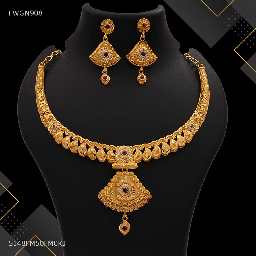 Designer Heritage Ruby Pendant Necklace for women -FWGN908