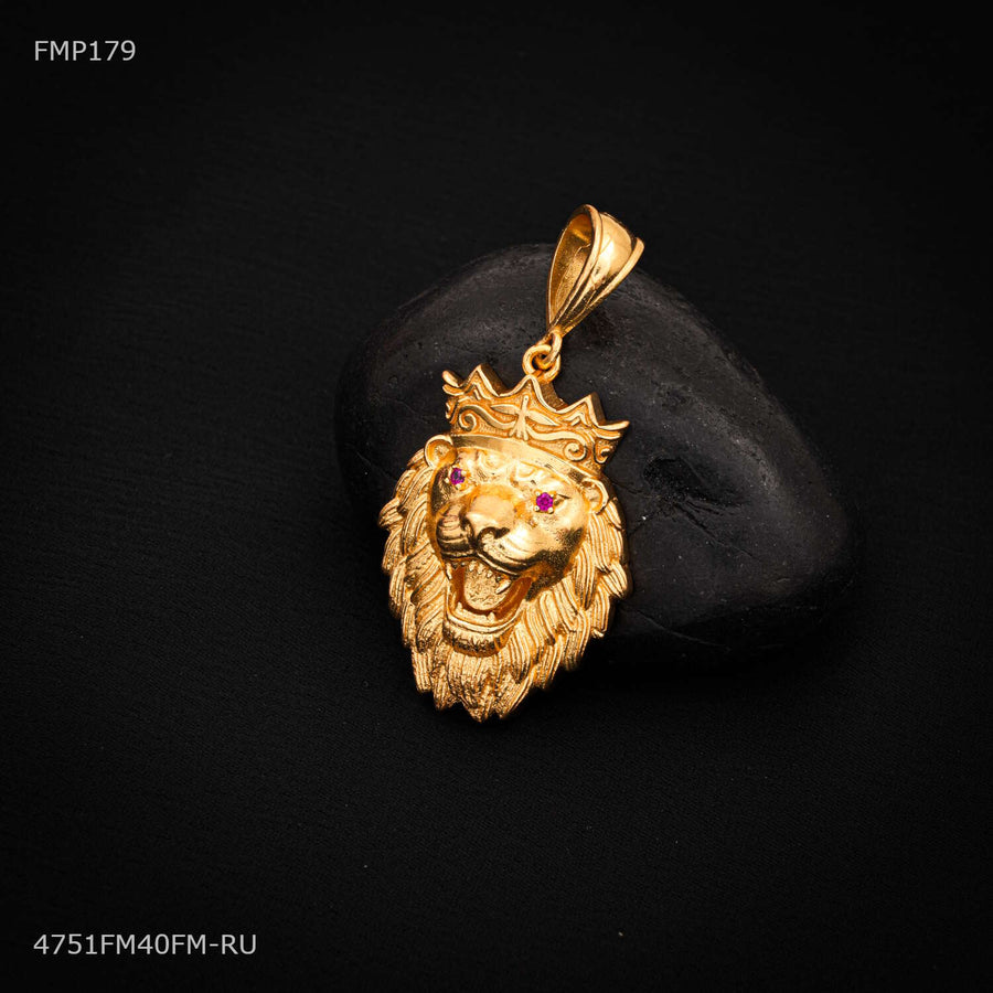 Designer Lion Face AD Pendent for Men - FMP179