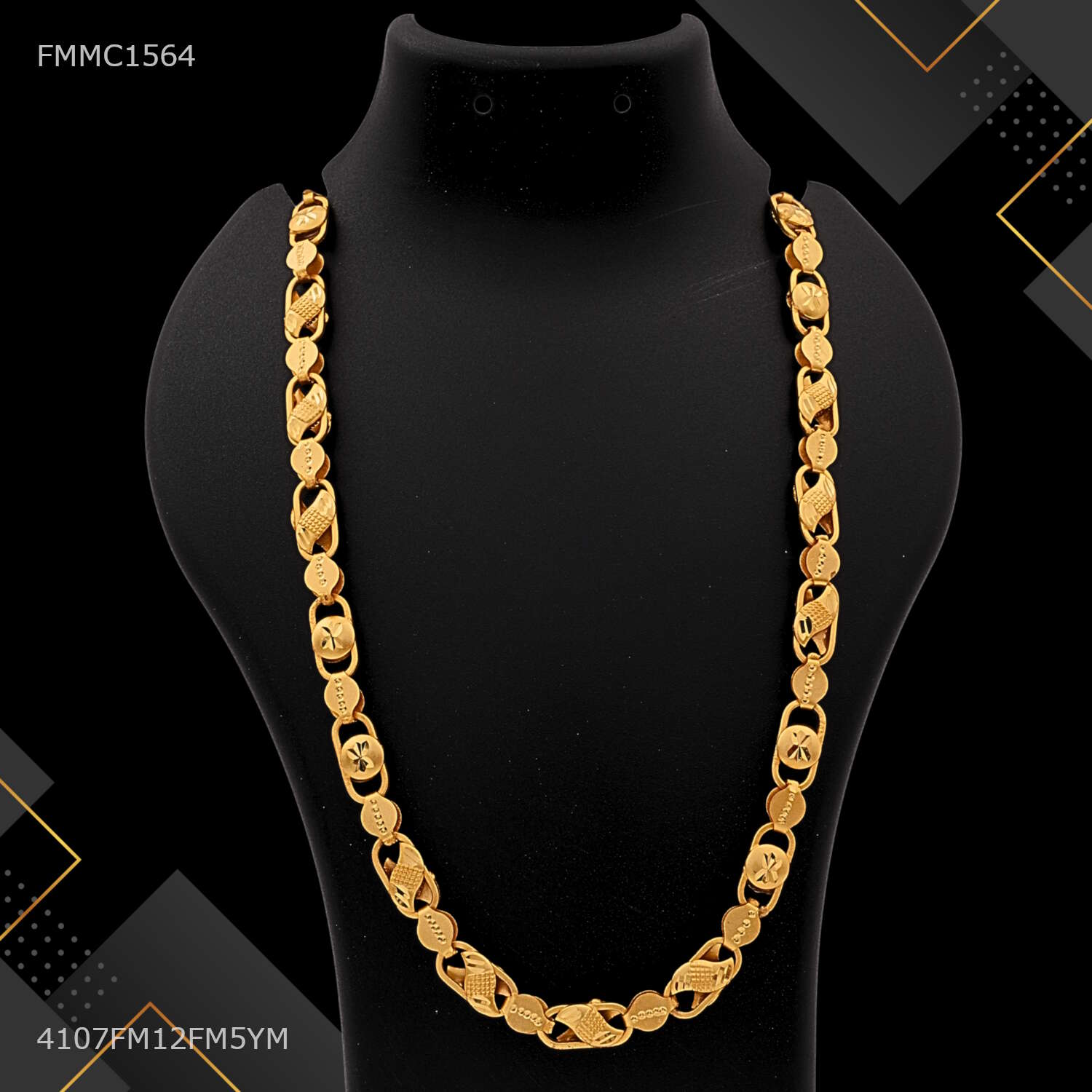 Designer X Lock with C cut Nawabi Chain for Man - FMMC1292 – Freemen®