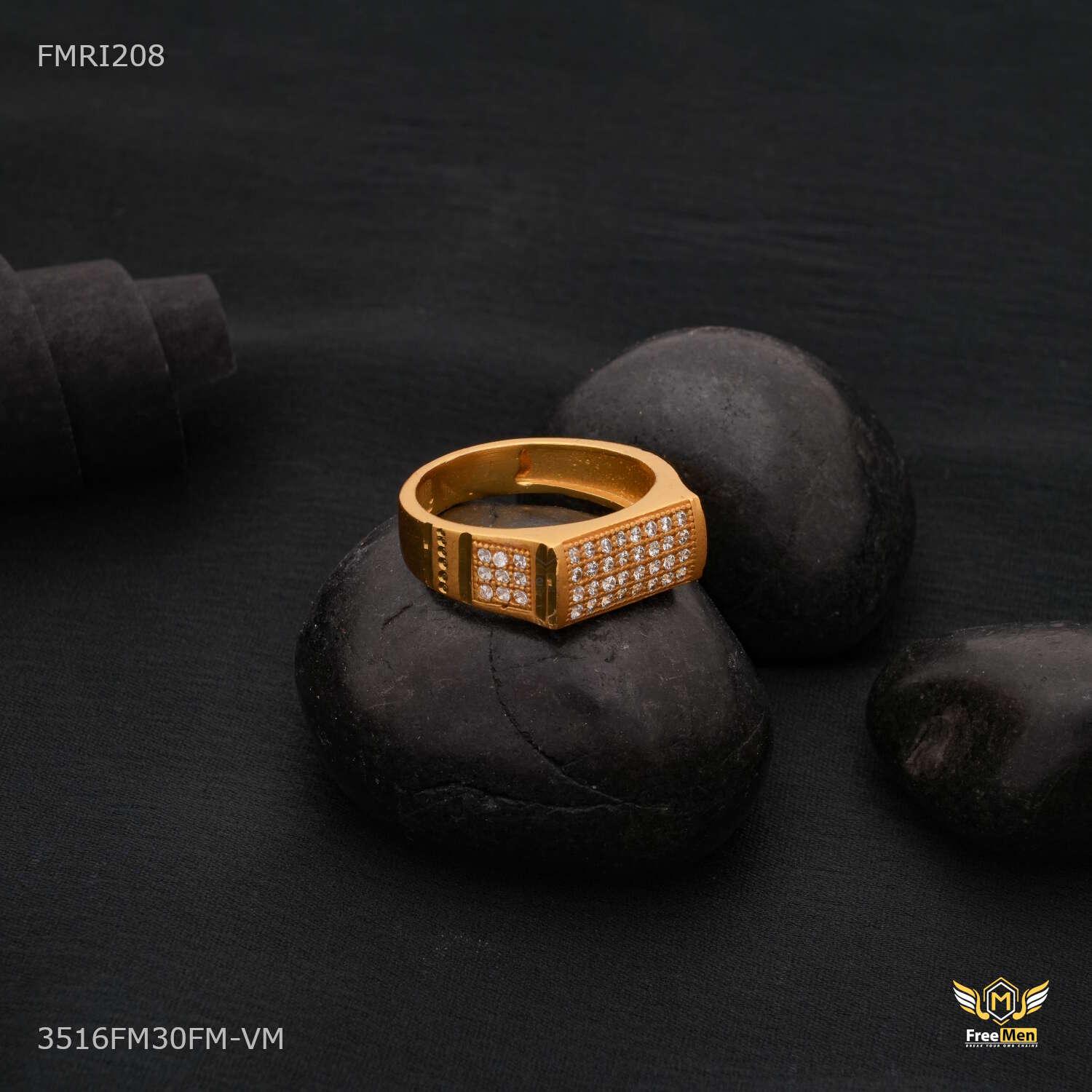 Designer Long Squar AD Box ring for men FMRI208 – Freemen®
