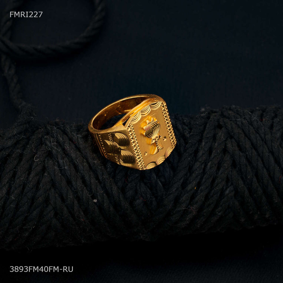 Designer Lotus Squar Box ring for men - FMRI227