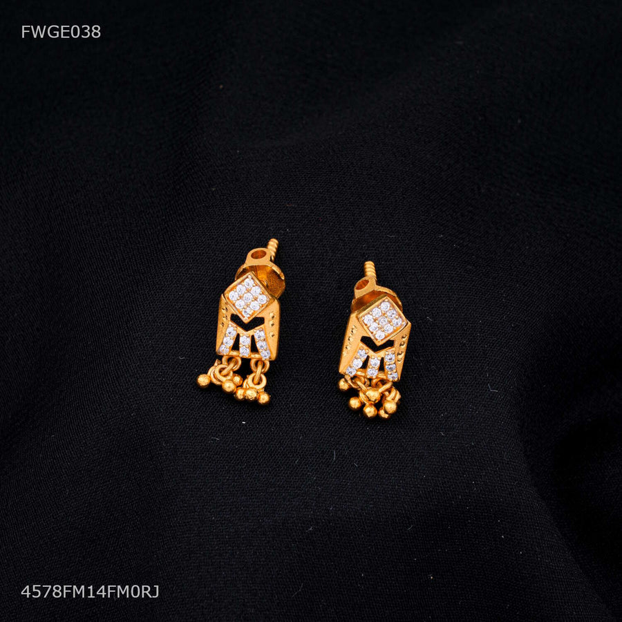 Designer Majestic Geometric Drops gold plated Earring- FWGE038