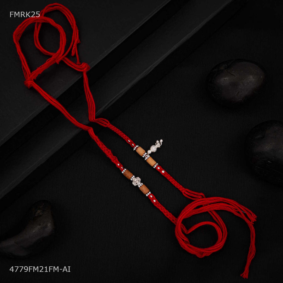Designer Mini Rudraksha Pipe Combo Rakhi for man