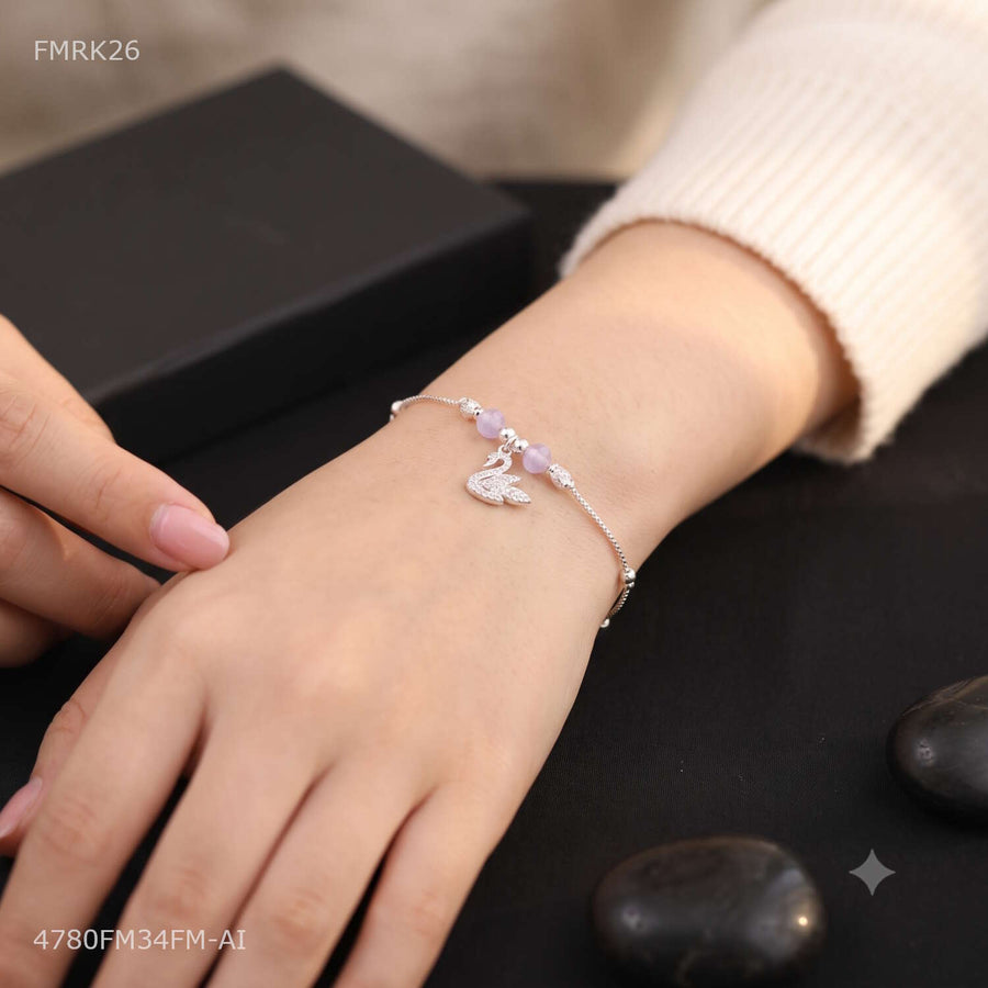 Designer Mini Silver Swan Rakhi for man 