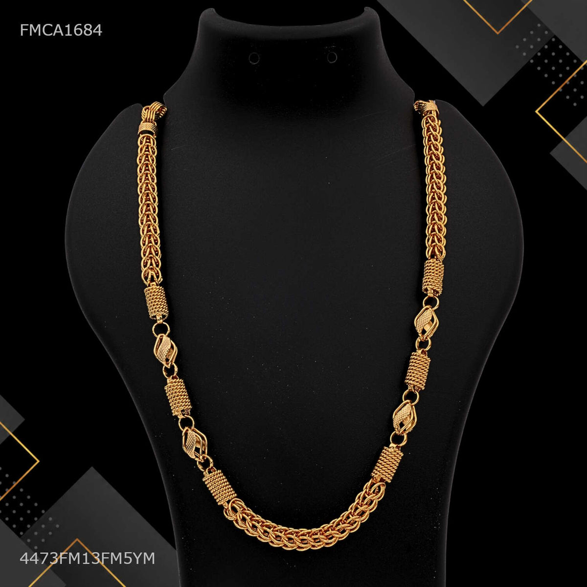 Designer Mix Pipe with Leaf Indo Chain for Man - FMCA1684