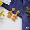 Designer Net Triple Step Jhumka gold plated Earring 