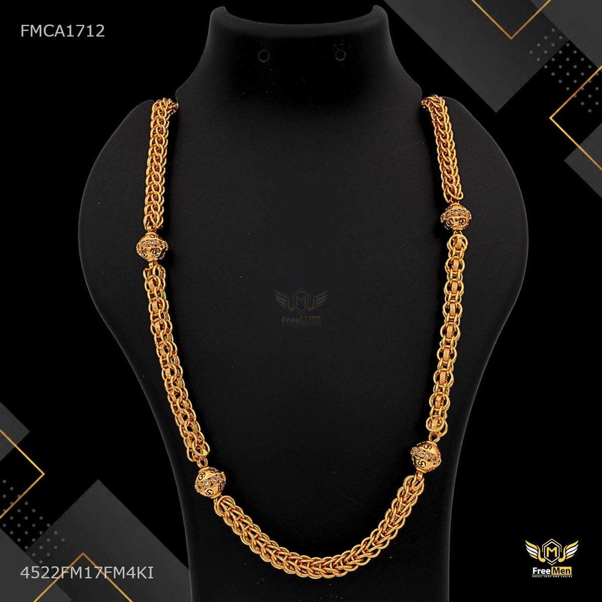 Designer Om AD with Ring to Ring Indo Chain for Man - FMCA1712