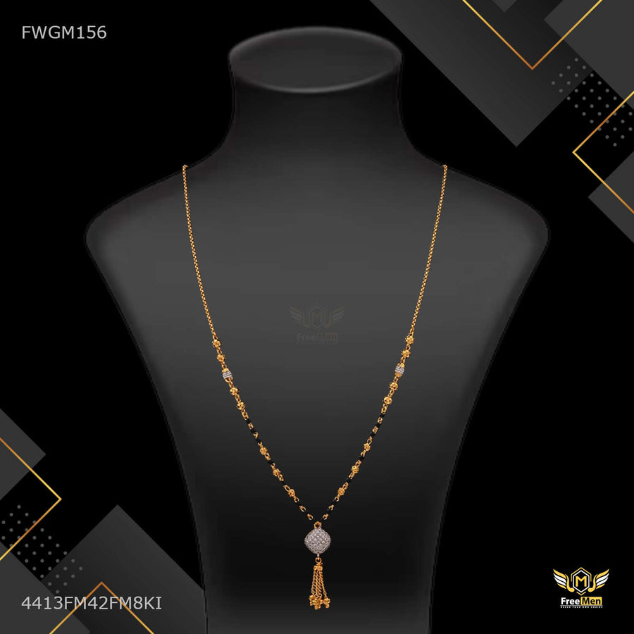 Designer one line AD with Florel Mangalsutra for women - FWGM156
