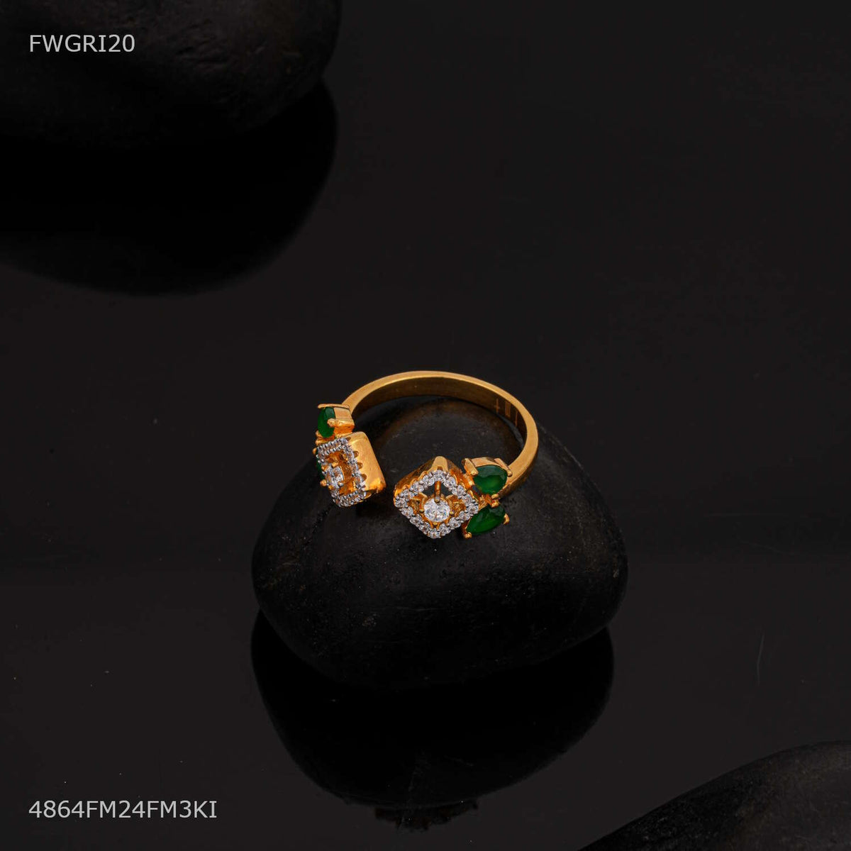 Designer Open Front AD Ring for women - FWGRI20