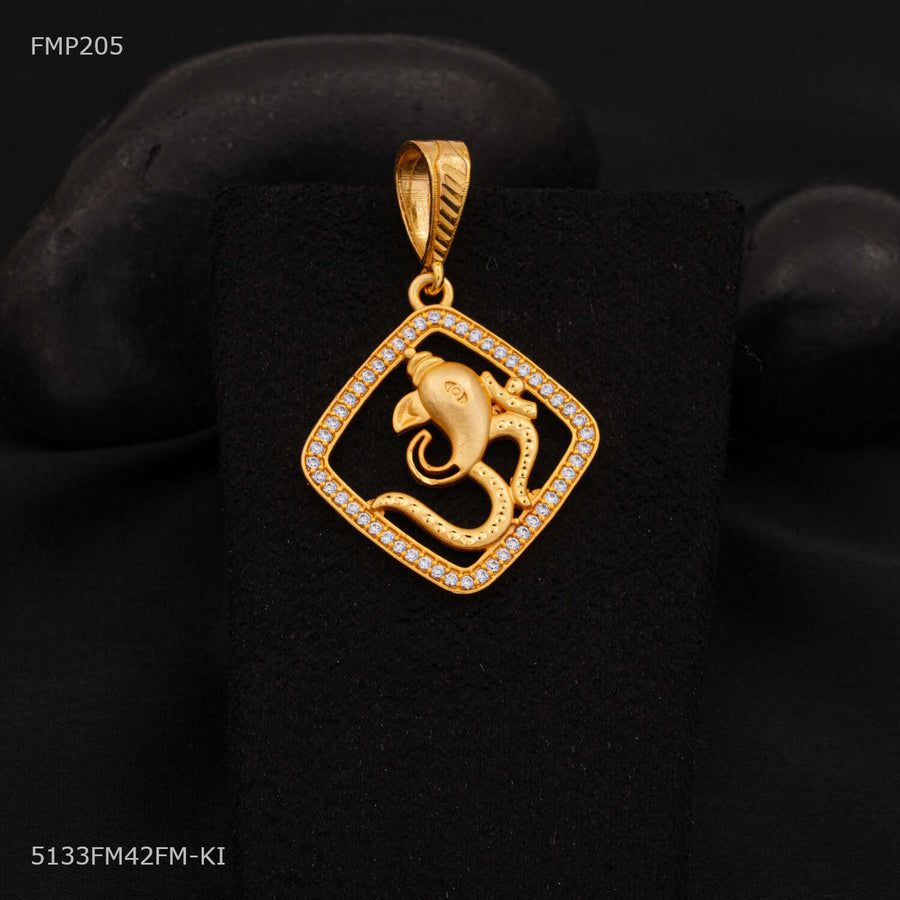 Designer Rhombus Om Ganesha Pendant for Men - FMP205