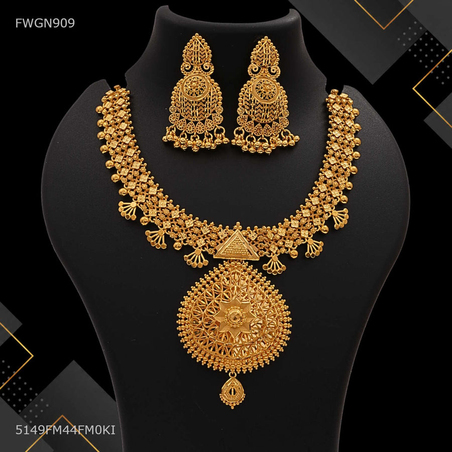 Designer Royal Ghungroo Filigree Necklace for women -FWGN909