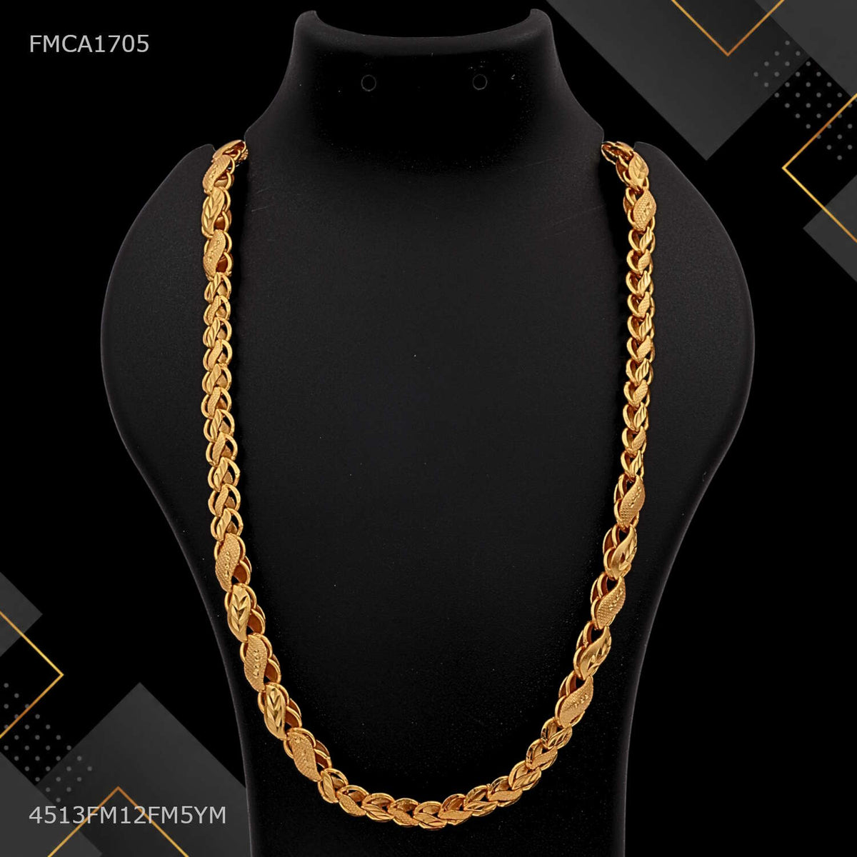 Designer S cut Leaf with Lotus Chain for Man - FMCA1705