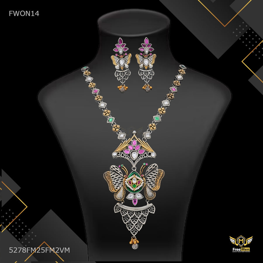 Designer Silver butterfly Haar Set for women - FWON14