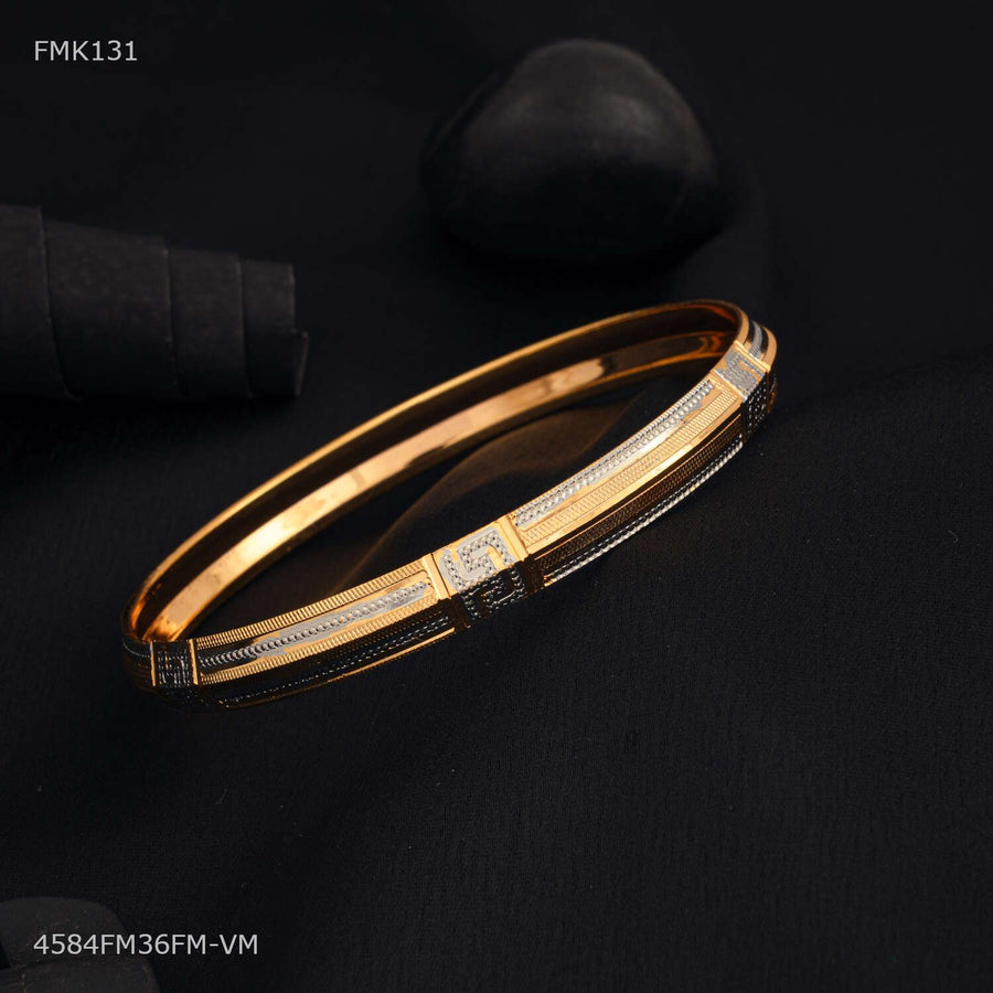 Designer Silver Dot with Golden kada for Men -FMK131