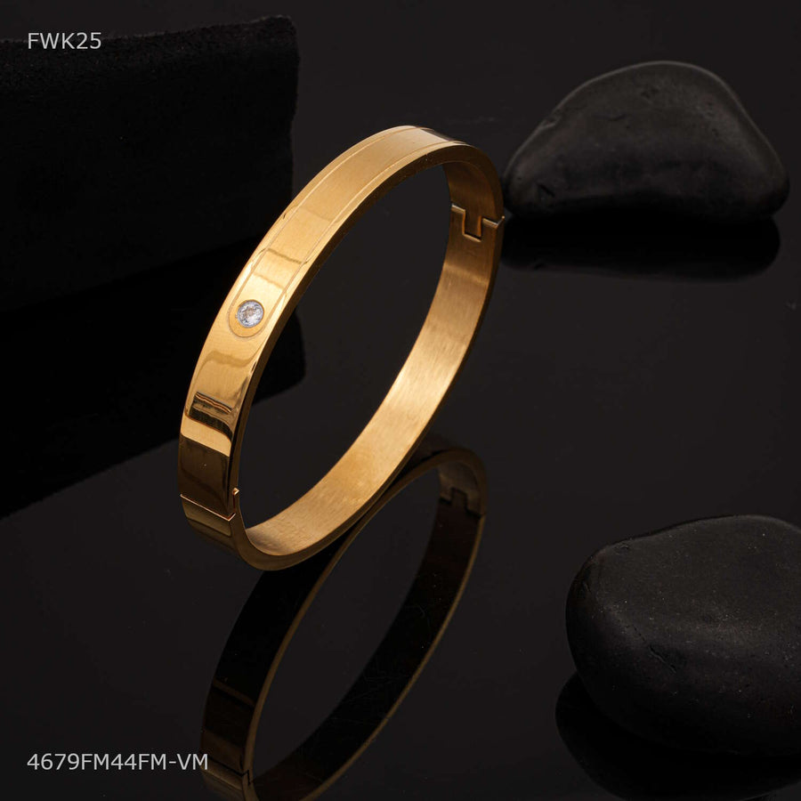 Designer Single CZ Studded Brushed Oval kada for women -FWK25