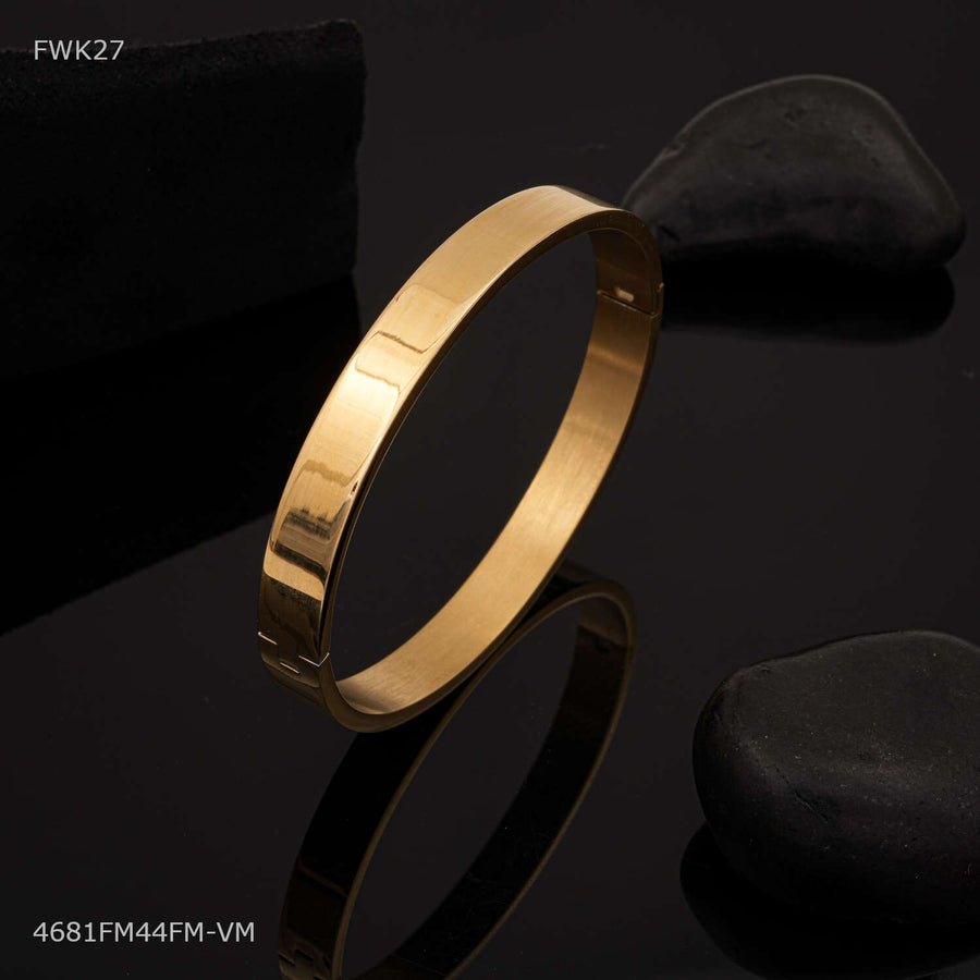 Designer Sleek Oval Plain Golden Kada for women -FWK27