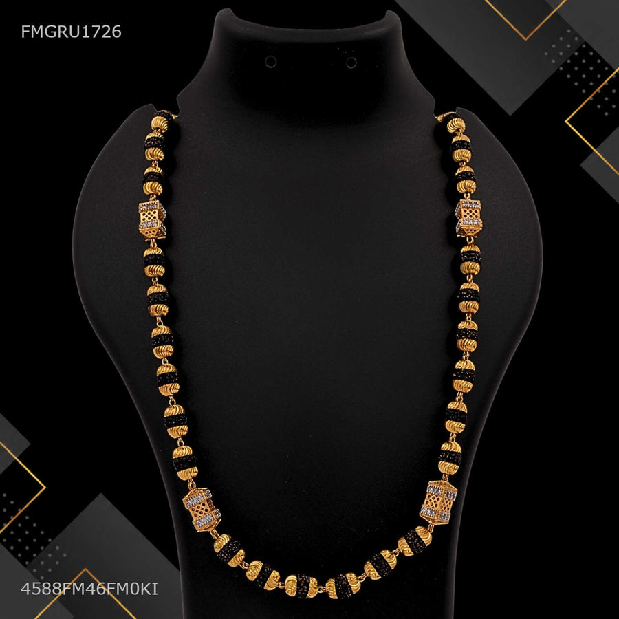 Designer Squar Dot AD Pipe Rudraksha mala for Man -FMGRU1726