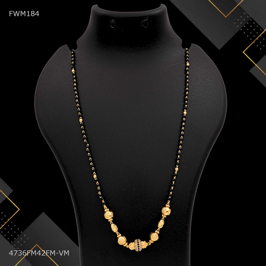 Designer Textured Golden Ball AD Mangalsutra for women - FWM184