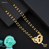 Designer Two Line Flower aDrop AD Golden Mangalsutra for women 