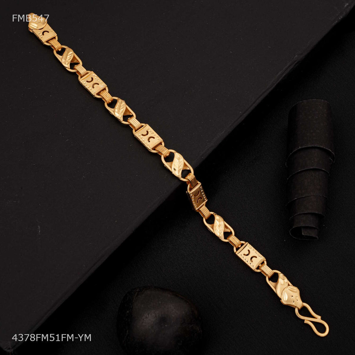Designera Lotus with Dual C Nawabi Bracelet For Men - FMB547