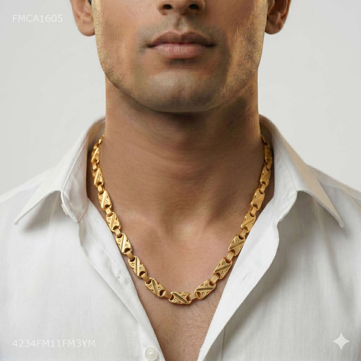 Desiner X Shape Long Nawabi Chain for Man - FMCA1605 – Freemen®
