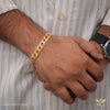 Flat Pokal with AD Gold Plated Braceletfor Men