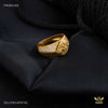 Ganpati ji with Dimond shape Gold plated ring design for men