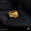Lion Face with AD 1gm Gold plated ring design for men 