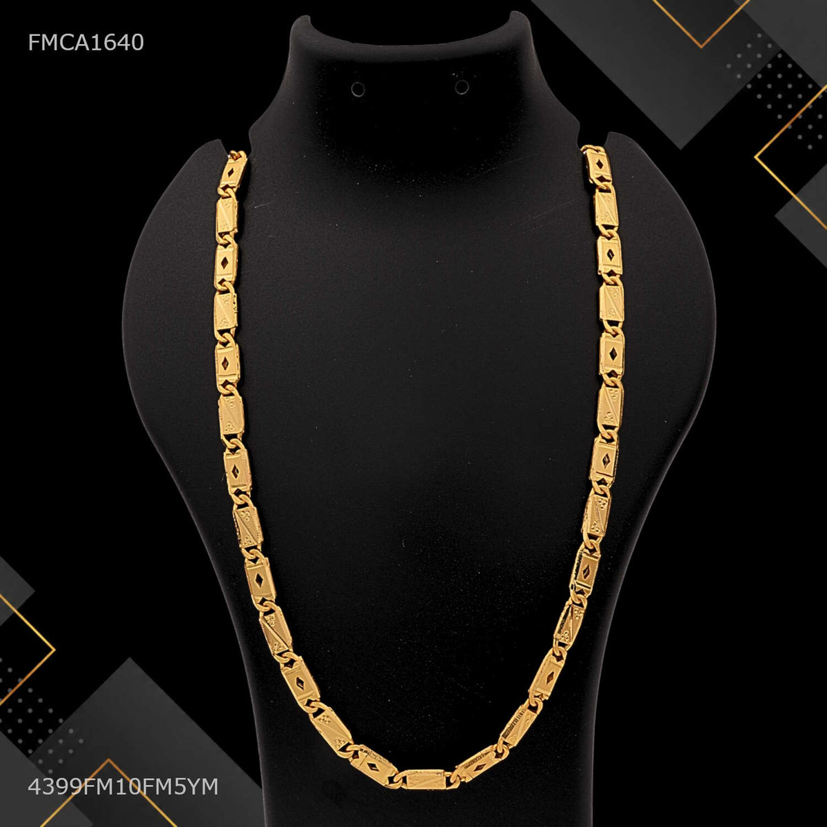 One by One Diamond cut Nawabi Chain for Man - FMCA1640