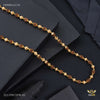 One by One Golden Cap Brown Rudraksha mala