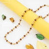 One by One Golden Cap Brown Rudraksha mala