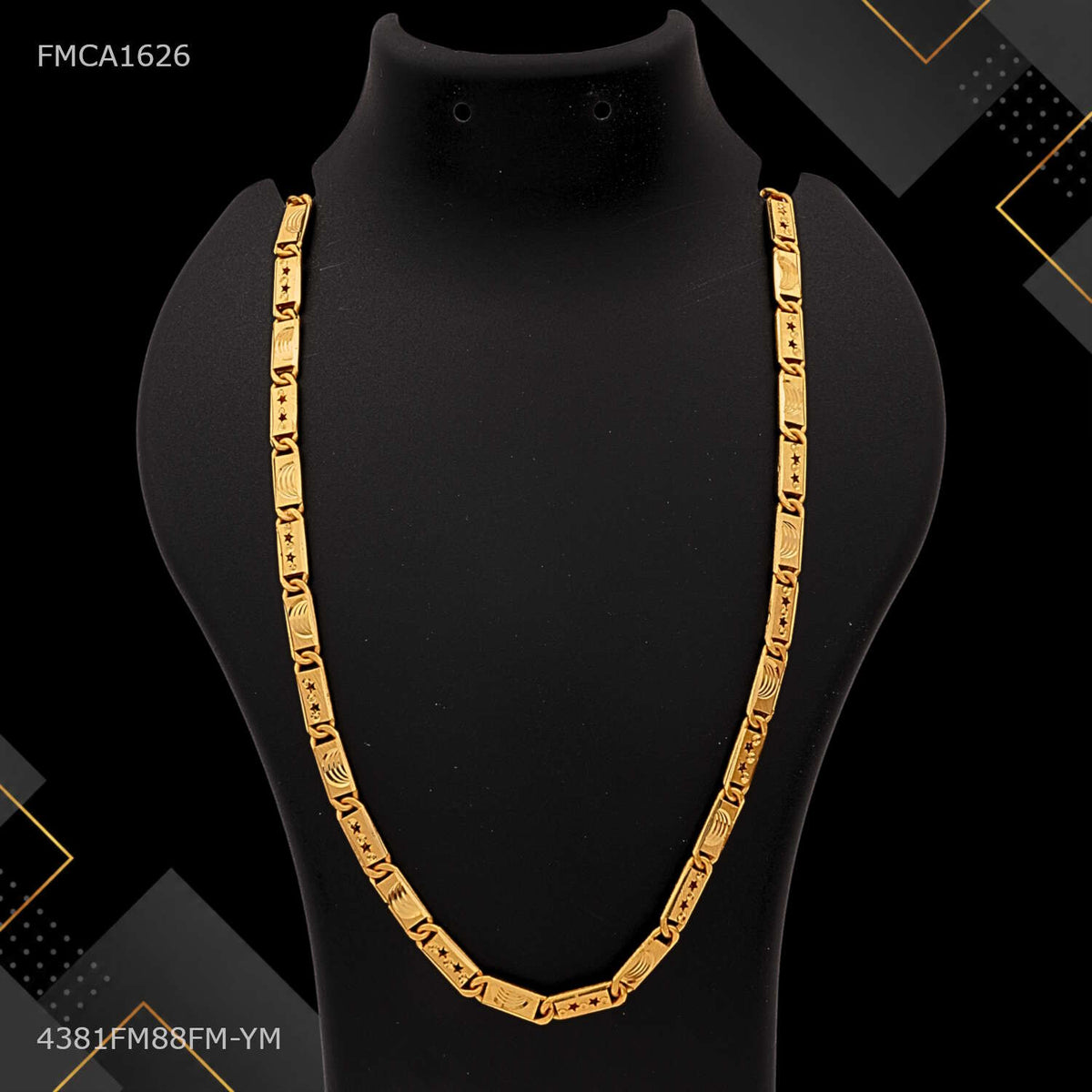 One by One Mini Dual Star Nawabi Chain for Man - FMCA1626