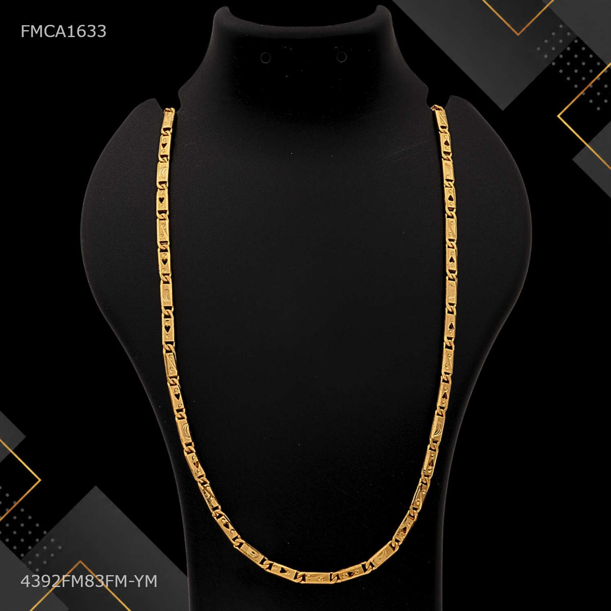 One by One Mini Heart Nawabi Chain for Man - FMCA1633