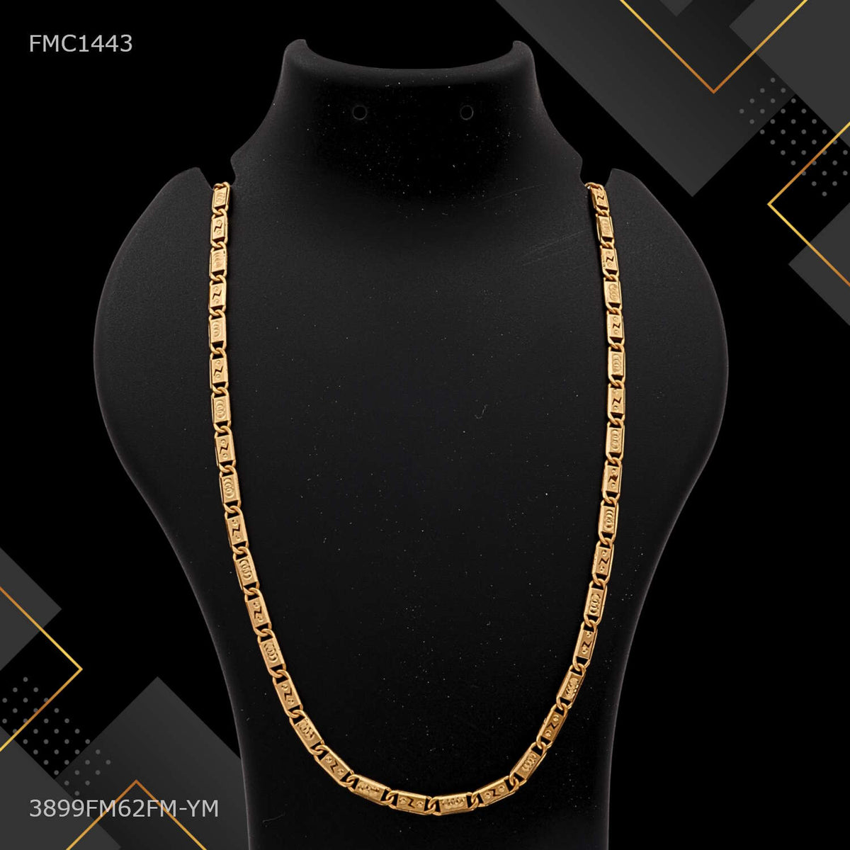 One by One Thin Flash Nawabi Chain for Man - FMC1443