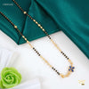 One Line Mini Blue Flower Golden Mangalsutra for women 