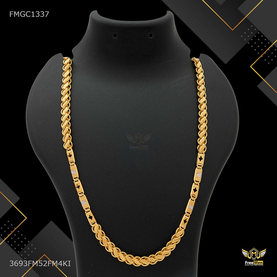 Paan Nawabi with Leaf Lotus gold plated chain For Man - FMGC1337