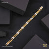 Rinig to Ring with Dimond H cut Gold Plated Braceletfor Men