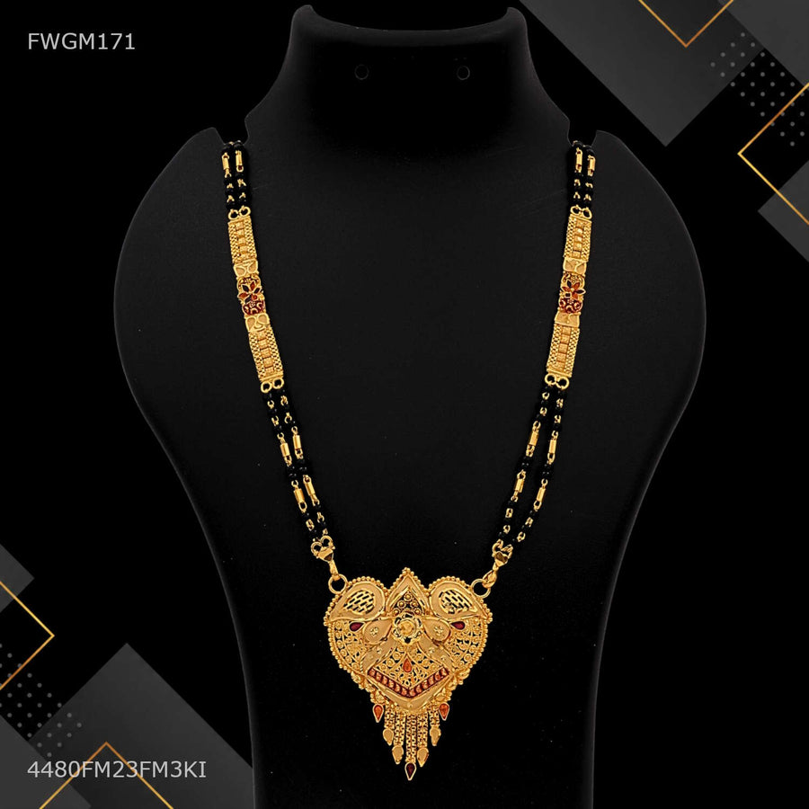 Shini Heart Texture Mangalsutra For women - FWGM171